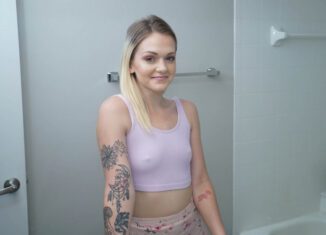 Pierced Nippled Teen Joey White Fucks In The Shower