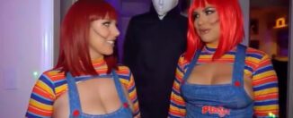 Angela White with Karmen Karma Halloween BBC Threesome