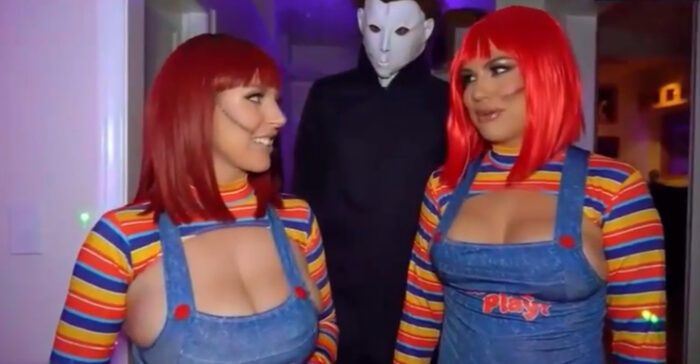 Angela White with Karmen Karma Halloween BBC Threesome