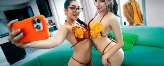 stepsiblings madison wilde penelope kay if were nerdy crafty stepsisters why do you keep staring at our autumn bikinis